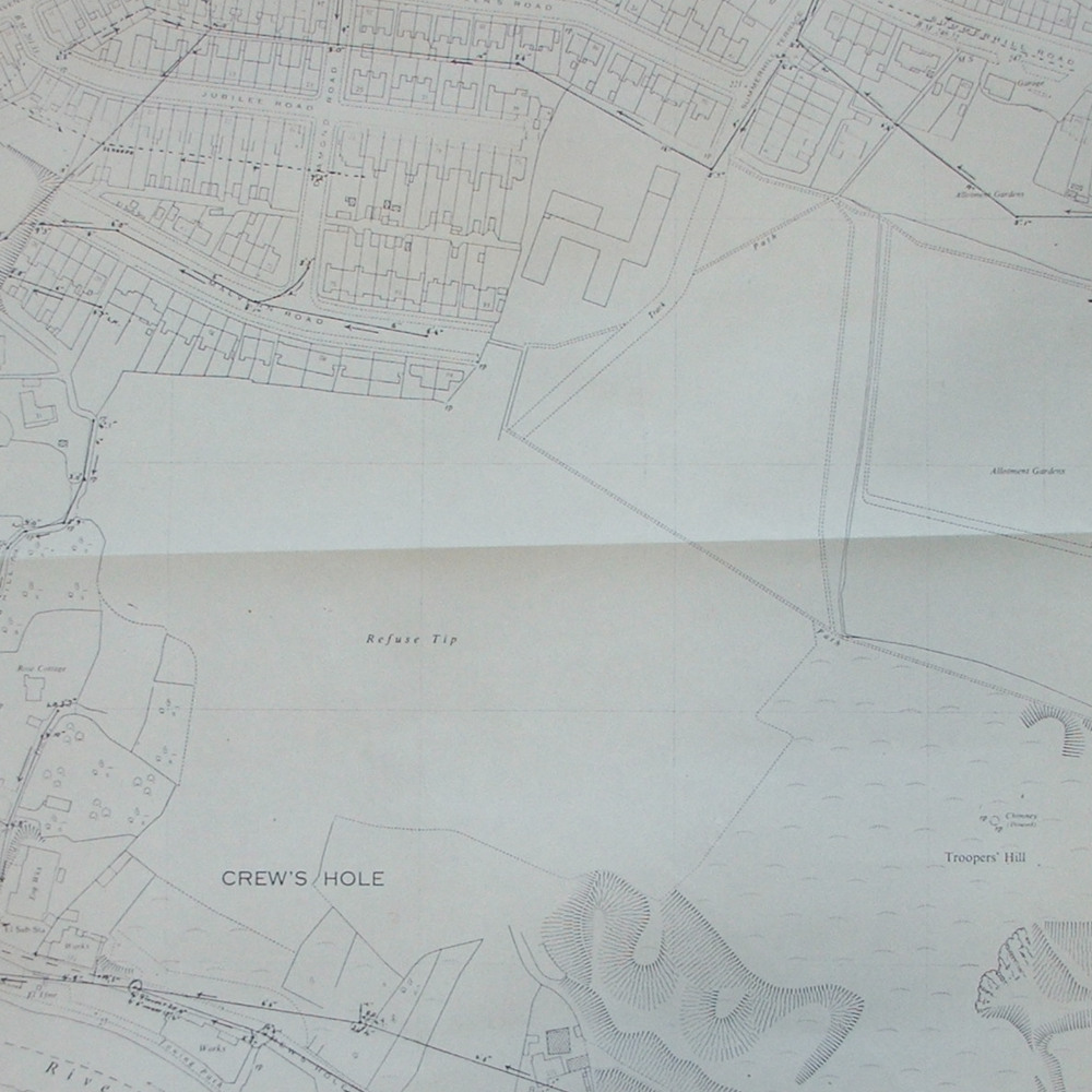 Map of the area of Troopers Hill Woods in 1968